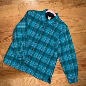 L.L. Bean | Blue Plaid Men's Casual Shirt Warm interior Size M